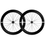Enve Foundation 65 Disc Carbon Clincher Road Wheelset - 700c Black 12mm Front 142x12mm Rear Sram XDR Centerlock Pair 10-11 Speed