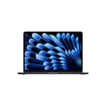MacBook Air 13-tommer Apple M3-chip med 8-kjerners CPU, 10-kjerners GPU / 8 GB / 256 GB / 35-watt / Midnatt - Internasjonalt engelsk
