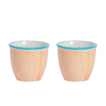 Hand-Printed Plant Pots 14cm Pack of 2