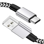 Câble USB C 6.6 Ft USB vers USB C 3A Câble de charge tressé de charge rapide compatible avec Samsung Galaxy S10 S9 S8 Plus Note 9 8 A11 A20 A51 LG G6 G7 V30 V35 Moto Z2 Z3
