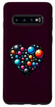 Galaxy S10 Heart in Planet Galaxy Heart Love Blue Orange Heart Black Case