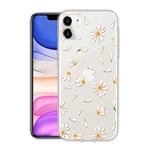 ZhuoFan for iPhone 12 Pro Max Case (6.7 inch) Phone Case Transparent Clear with Pattern [Ultra Slim] Shockproof Soft Gel TPU Silicone Bumper Back Cover for iPhone 12 Pro Max, Daisy