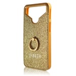ARCHOS 55B Platinum Gold bakstycke med diamant strass effekt med anti-chock silikon gel konturer med selfie ring,