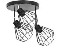 Takarmatur Orno PINO, max. effekt 3x60W, E27, svart, rund sockel, flernivå, rörligt lamphuvud