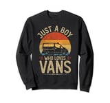 Vintage Vans, Just A Boy Who Loves Vans Boys kids Men's Sweatshirt