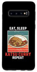 Coque pour Galaxy S10 Retro Eat, Sleep Katsu Curry Repeat Vintage