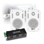 Bluetooth Amplifier & Wall Speakers Smart Home Audio Wireless Stereo HiFi White