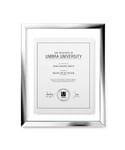 Umbra Floating Frame for Displaying Documents, Diploma, Certificate, Photo or Artwork, Chrome, 13 x 16 11 x 14