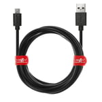 JuicEBitz 5m/16ft FAST 2.4A Micro USB Charger Cable for Android Phones & Tablets: Samsung Galaxy A10 S7 S6 S5 Tab S2 TabA/LG W30 K50 / Huawei P Smart/Cubot/HTC/Sony Xperia (Black)