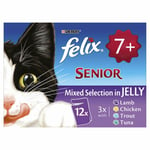 Felix Pouch Senior Chunks In Jelly 12pk Cat Kitten Wet Food Treats Snacks Feed