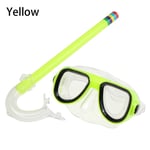 Children Snorkeling Gear Snorkel Mask Set Swimming Dry Tube Yellow