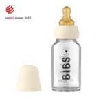 BIBS baby glass bottle complete set 110ml - ivory