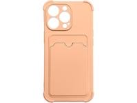 Hurtel Card Armor Case Fodral För Iphone 12 Pro Kort Plånbok Silikon Pansar Fodral Air Bag Rosa