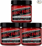 Manic Panic Pillarbox Red Classic Creme Vegan Semi Permanent Hair Dye 3 x 118ml