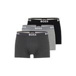 BOSS Men's 3-Pack Stretch Cotton Regular Fit Trunks, Gray/Charcoal/Black, S