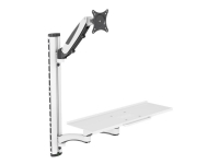 DIGITUS DA-90451 - Monteringssats (väggfäste för CPU, sit/stand workstation mount) - för bildskärm/tangentbord - aluminium, stål - svart, vit - skärmstorlek: 32 - väggmonterbar