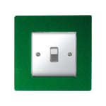 Focus Plastics SINGLE LIGHT SWITCH SOCKET COLOURED ACRYLIC SURROUND FINGER PLATE - BUY 2 GET EXTRA 1 FREE (10 COLOURS) (Green)