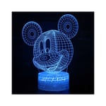 LYCXAMES Lampe à illusion 3D Mickey Mouse Veilleuse LED et télécommande Cadeau idéal pour les enfants garçons l'occasion d'un anniversaire ou de Noël