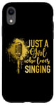 Coque pour iPhone XR Singer Microphone vintage Motif fleurs chantantes Opéra