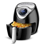 3.5L Air Fryer Oil Free Rapid Air Circulation System Adjustable Temperature and 30 Minute Timer for Healthy Oil Free & Low Fat 1300W,Black,110V