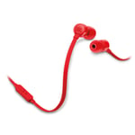 JBL Tune T110 Wired In-Ear Headphones - Red Microphone - JBL Pure Bass Sound - 1-button Remote - Tangle-Free Flat Cable - 3.5mm Jack