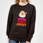 Hamsta Pizza Movie Repeat Logo Light Women's Sweatshirt - Black - 5XL - Noir