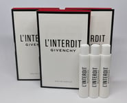 3x Givenchy L'Interdit Eau de Parfum Spray (3x 1ml Sample Size) Vial Travel EDP