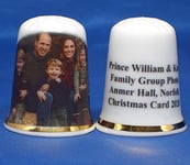 Birchcroft Porcelain China Collectible Thimble - Prince William with Family Christmas 2020