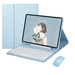 iPad 9 2021 10,2 tum iPad 8 iPad 7 Air 3 Pro 10,5 tangentbord Blue
