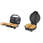 Salter EK2017S Electric XL Deep Fill Sandwich Toaster Press & EK2716 Non-Stick Omelette Maker, 750 W, Dual Plates, Easy Clean, Cook with Little to No Oil, 2-3 Minute Heat-Up Time, Black