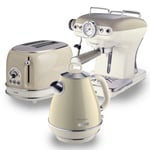 Jug Kettle & Toaster With Espresso Coffee Machine Set, Cream, , Ariete