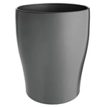 mDesign Poubelle en métal – Poubelle ronde pour cuisine, salle de bain et bureau – Corbeille à papier pour toute la maison – Gris