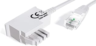 COXBOX 20 m DSL Cable Fritzbox, Speedport, Easybox - TAE Cable RJ45 White - VDSL ADSL WLAN Router Cable with Twisted Pair for a Reliable Connection