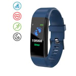 TANCEQI Fitness Trackers Activity Tracker Watch with Heart Rate Blood Pressure Monitor, Waterproof Watch with Sleep Monitor, Calorie Step Counter Watch for kids Women Men Compatible Android Ios,Blue