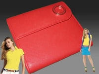 New Vintage LACOSTE L14 Womens Leather PURSE WALLET Glam Twist Slg 1 Red