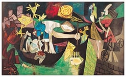 ArtPlaza Night Fishing at Antibes - (Picasso) Panneau Décoratifs, Bois, Multicolore, 75 x 1.8 x 45 cm AS10221