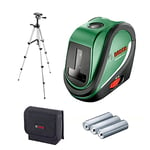 Bosch cross line laser UniversalLevel 2 with tripod (laser cross incl. integrated plumb points for precise alignment and easy application transfer)