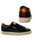 Puma Basket MMQ Lace Up Leather Textile Mens Black Trainers 355551 02 B73A Leather (archived) - Size UK 3