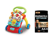 VTech 505603 Baby Walker, Multi-Coloured, Duracell Optimum AA Alkaline Batteries [Pack of 4] 1.5 V LR6 MN1500