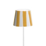 Zafferano Couvercle en Céramique pour Lampe Poldina MADE IN ITALY - Couvercle d'abat-jour Décoré à la Main (Rayures Jaunes)