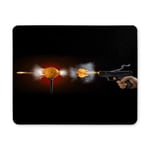 Funny Gun Shot Orange Bullet in Fire Rectangle Non-Slip Rubber Mousepad Mouse Pads/Mouse Mats Case Cover for Office Home Woman Man Employee Boss Work
