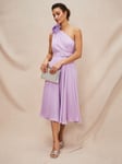 Phase Eight Kiki One Shoulder Midi Dress, Crocus Purple 6 female Main: 100% polyester, Lining: polyester