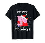 Peppa Pig Christmas Family Portrait Happy Holidays Snow Logo T-Shirt