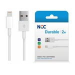 NCC USB Kabel med Lightning iPhone - iPad 2 m Vit