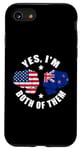 iPhone SE (2020) / 7 / 8 Half American Half New Zealand Flag Yes I'm Both Of Them Case