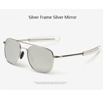 Mode Svarta American Army MILITARY Polarized Pilot Solglasögon Herr Märke Amerikanska Optical Polarized Solglasögon Oculos De Sol Silver