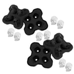 3D Skull Flexible Silicone Ice Cube Mould Tray,Food Grade Flexible Silicone Ice Cube Maker in Shapes for Whiskey Ice and Cocktails, Cool Round Ice Cube Maker, Make for Four Giant Skulls, Black (2)