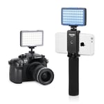 Commlite CM-L50II Dimmable Camera LED Video Light, Rechargeble Universal Mini camera Light for Smartphone, Canon, Nikon, Panasonic,SONY, Samsung and Olympus Cameras(Black without Handheld Grip)