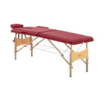 physa Hopfällbar massagebänk - 2 zoner 185 x 60 62 86 cm 220 kg röd
