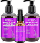 GIFBEA Hair Growth Shampoo and Conditioner Set W/Rosemary Oil Serum for Hair Gro